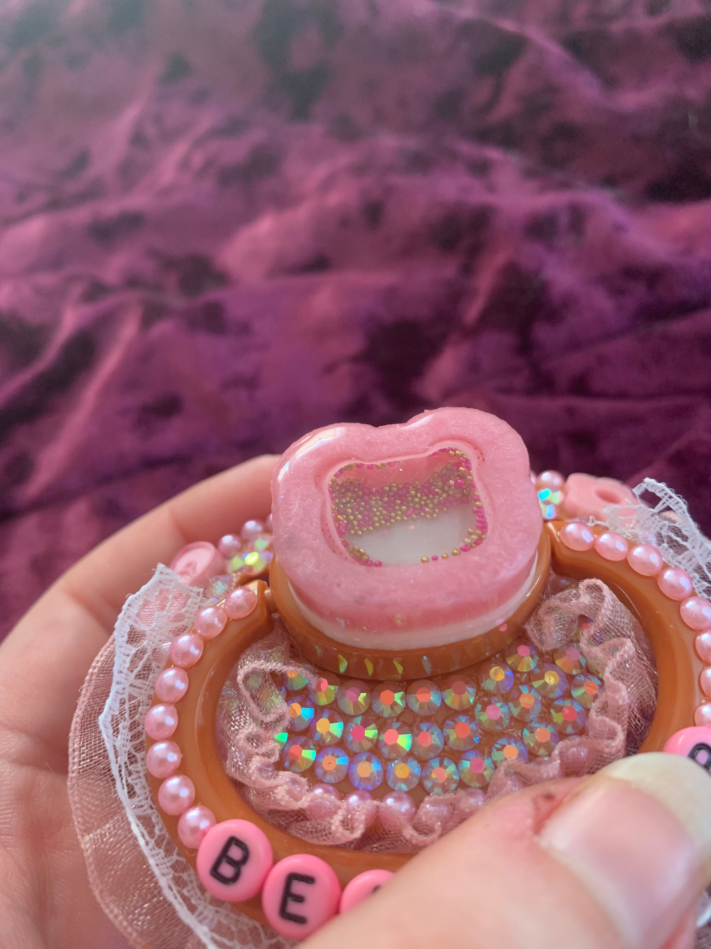 Pink Teddy Bear Adult Pacifier