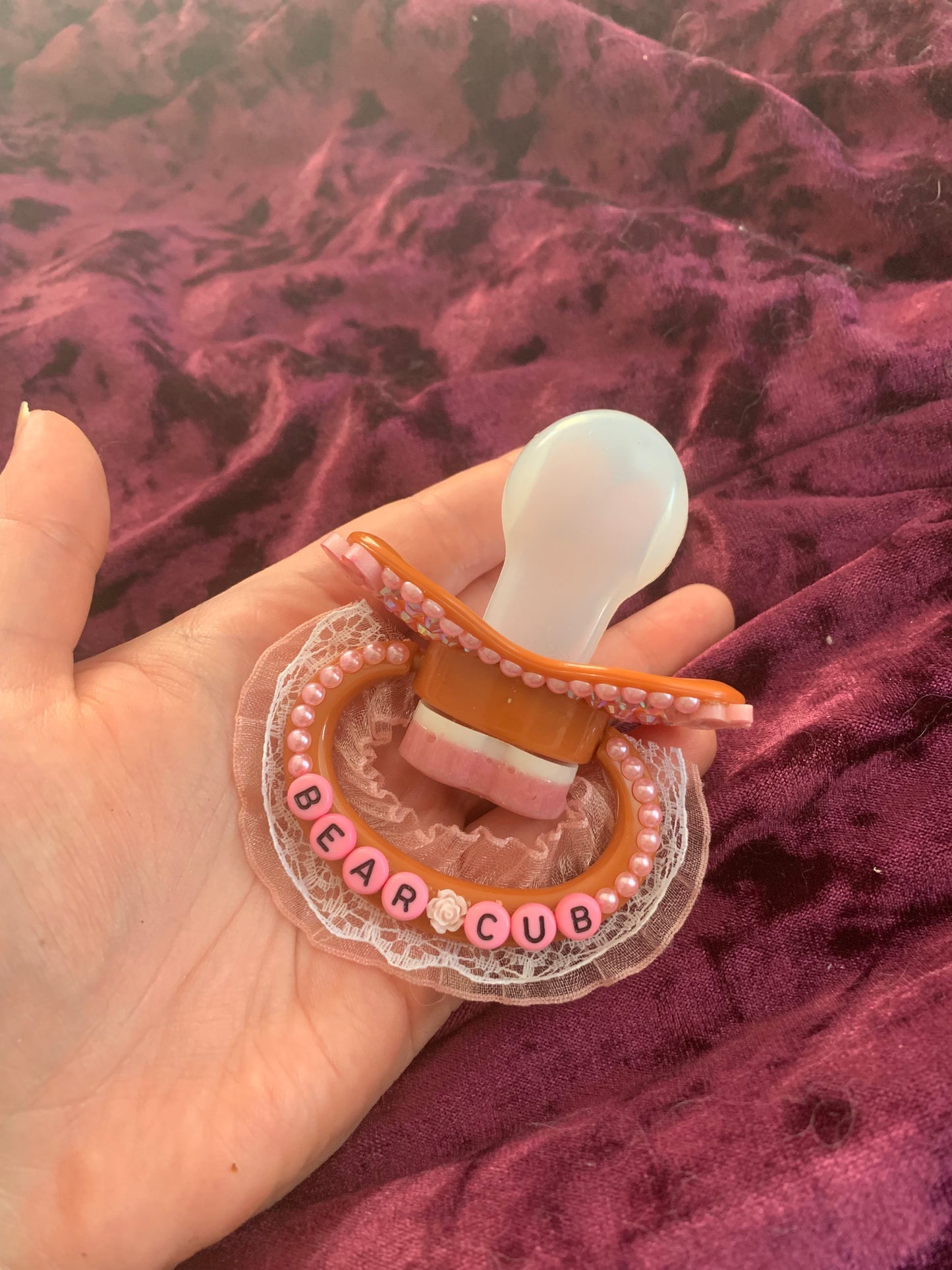 Pink Teddy Bear Adult Pacifier